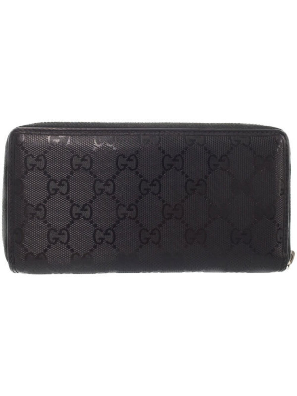 Gucci Round Imprime Long GG Wallet Zipper Black